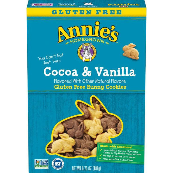 Annie's Homegrown Gluten Free Cocoa & Vanilla Bunny Cookies