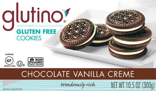 Glutino Chocolate Vanilla Creme Sandwich Cookie