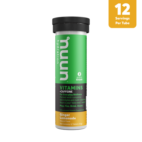 Nuun Hydration - Ginger Lemonade + Caffeine Vitamin Drink Tablets